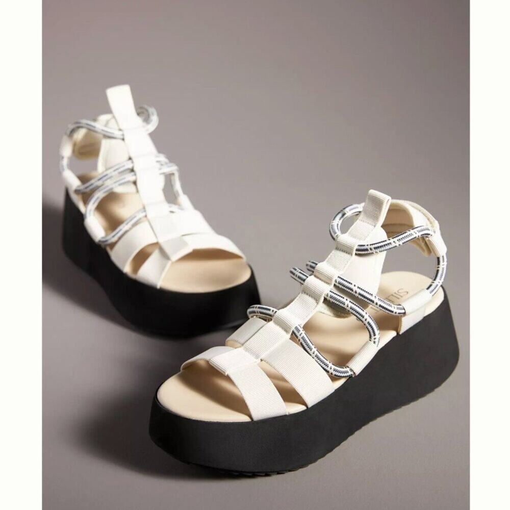 Anthropologie Silent D Sporty Platform Wedge Sandals